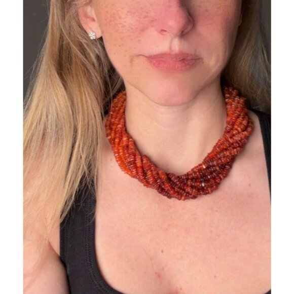 Vtg. Tiffany & Co. 18k Fire Opal Torsade Necklace by Paloma Picasso Yellow Gold - Picture 2 of 9